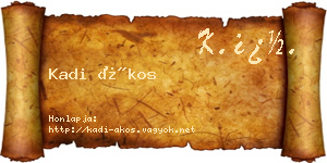 Kadi Ákos névjegykártya